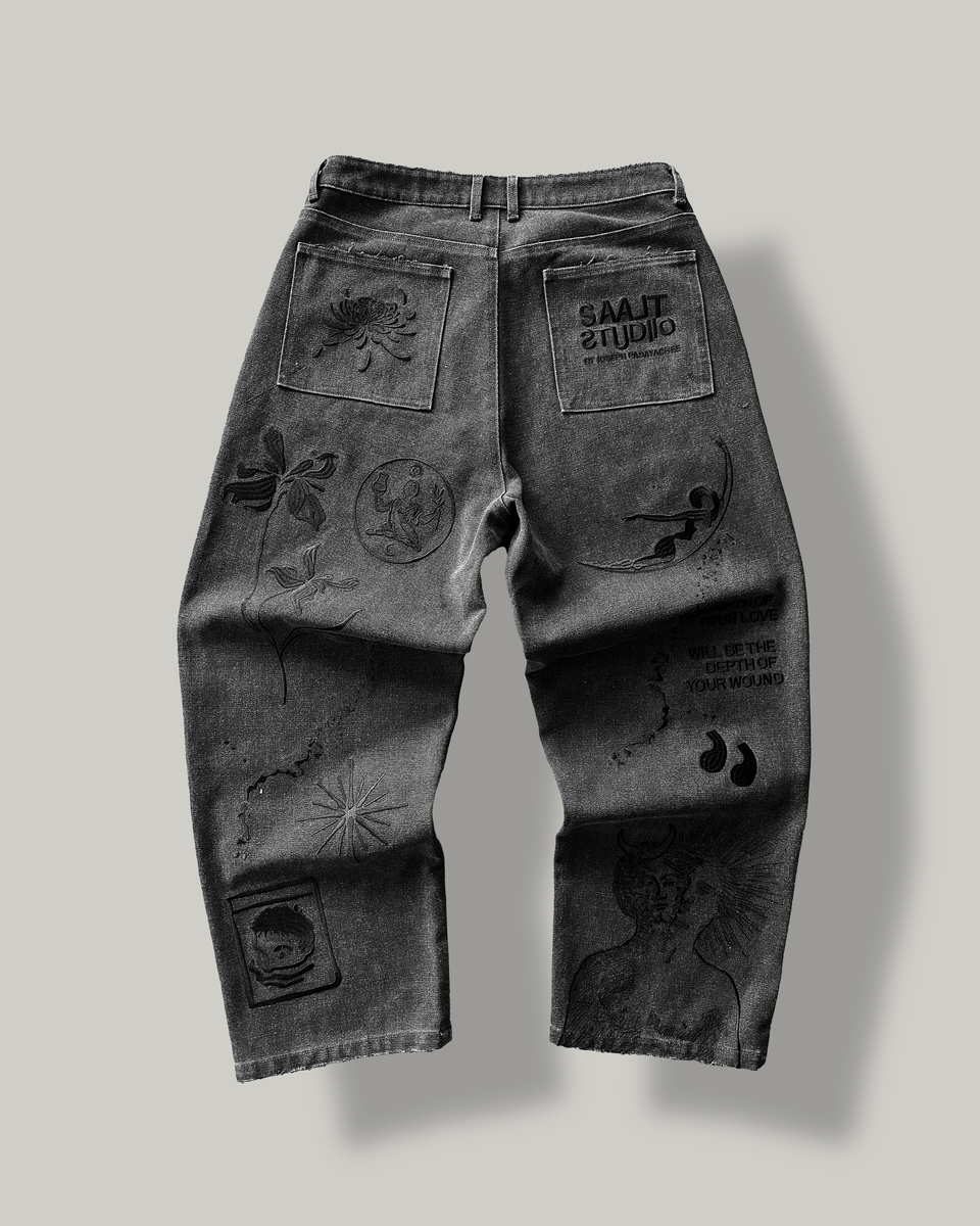 ★SCULPTOR★ Openwork Stitch Carpenter Pants Charcoal SC23S4 MUSINSA | SCULPTOR Openwork Stitch Carpenter Pants Charcoal