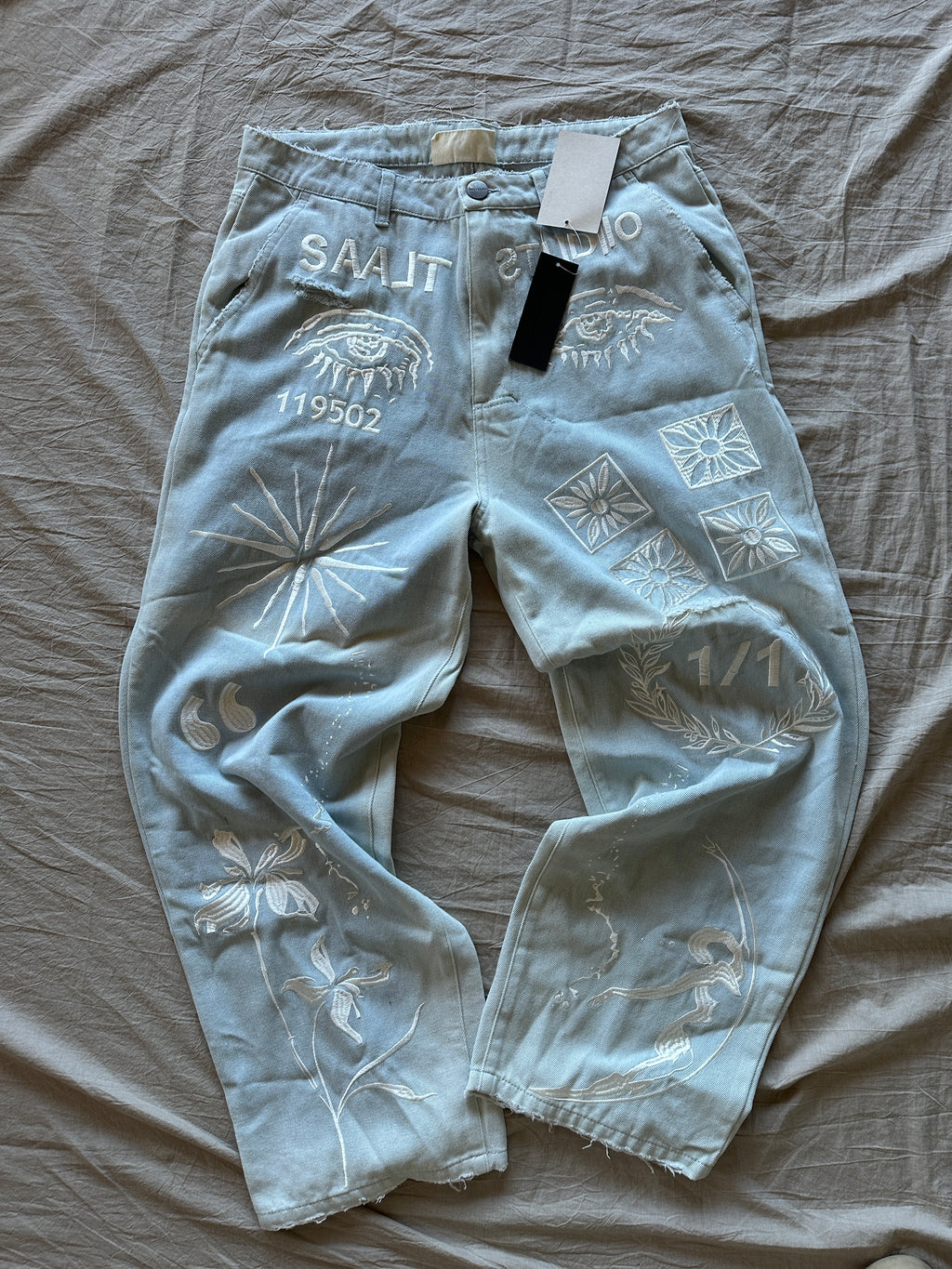 Lightweight Blue Ornate Denim