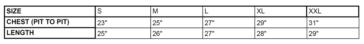 Souffle Noragi size chart